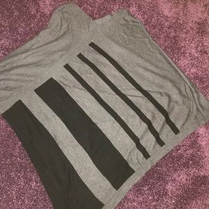 Gray and black poncho